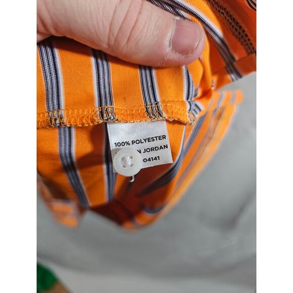 Walter Hagen Mens Essential Golf Performance Polo Shirt Orange Stripes Sz M - Picture 2 of 5